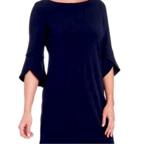 Vince Camuto Black Ruffle Tulip Sleeve Mini Shift Dress NEW Plus Size 20W - Picture 1 of 11